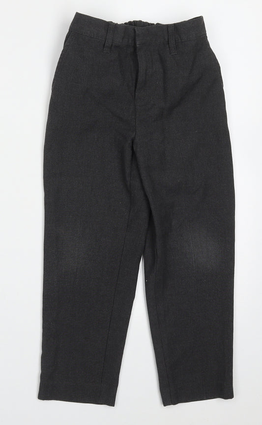 TU Boys Grey  Polyester Dress Pants Trousers Size 6 Years  Regular Hook & Eye