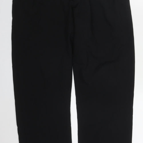 Henbury Mens Black  Polyester Trousers  Size 34 L31 in Regular Button