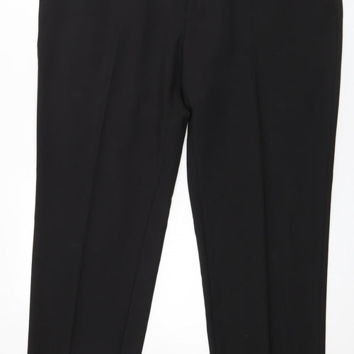 Haggar Mens Black  Polyester Trousers  Size 38 in L30 in Regular Zip