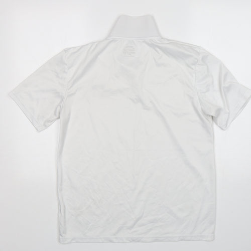 Slazenger  Mens White  Polyester Basic Polo Size M Collared