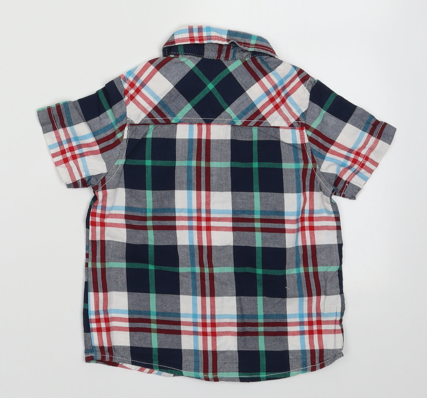 Minoti Boys Multicoloured Check Cotton Basic Button-Up Size 2-3 Years Collared Button