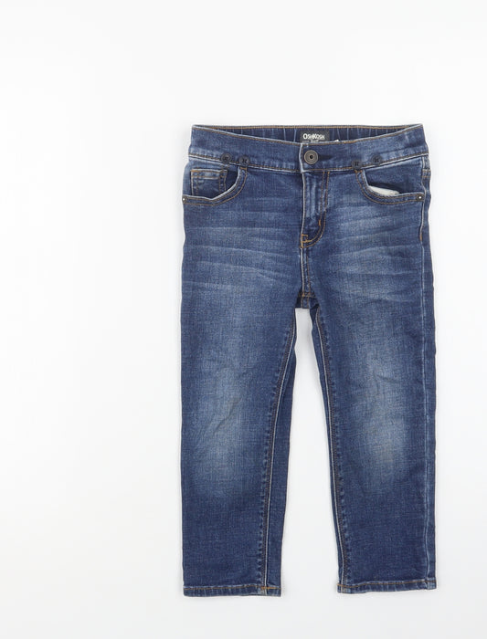 OshKosh Girls Blue  Cotton Straight Jeans Size 3 Years  Regular Button