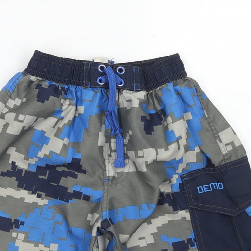 Demo Surf Team Boys Brown Geometric Polyester Utility Shorts Size 5-6 Years  Regular Drawstring - Board Shorts