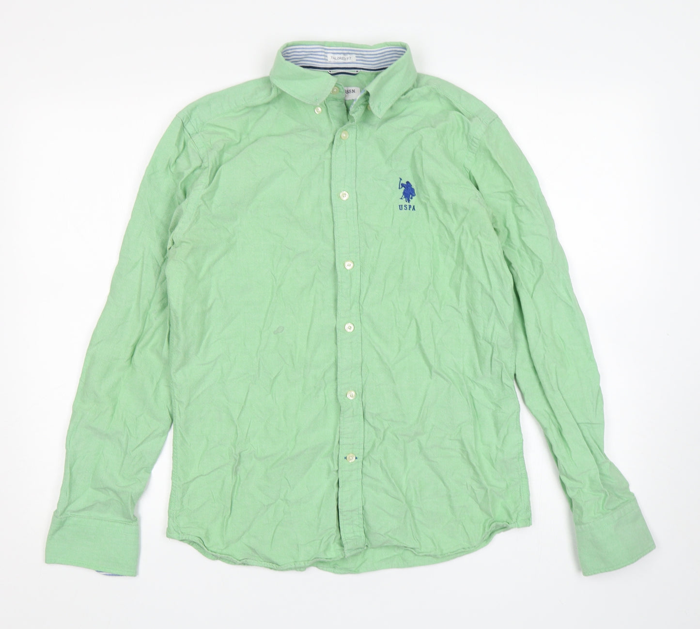 US Polo Assn. Mens Green  Cotton  Button-Up Size M Collared