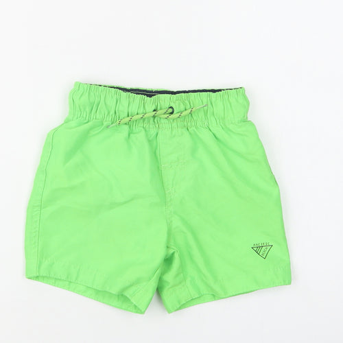 Primark Boys Green  Polyester Biker Shorts Size 4-5 Years  Regular Drawstring