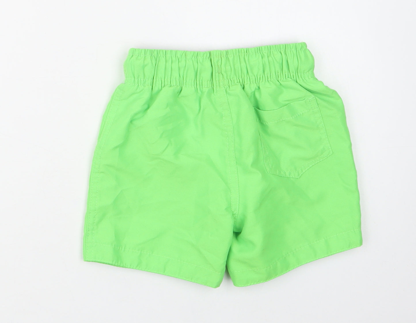 Primark Boys Green  Polyester Biker Shorts Size 4-5 Years  Regular Drawstring