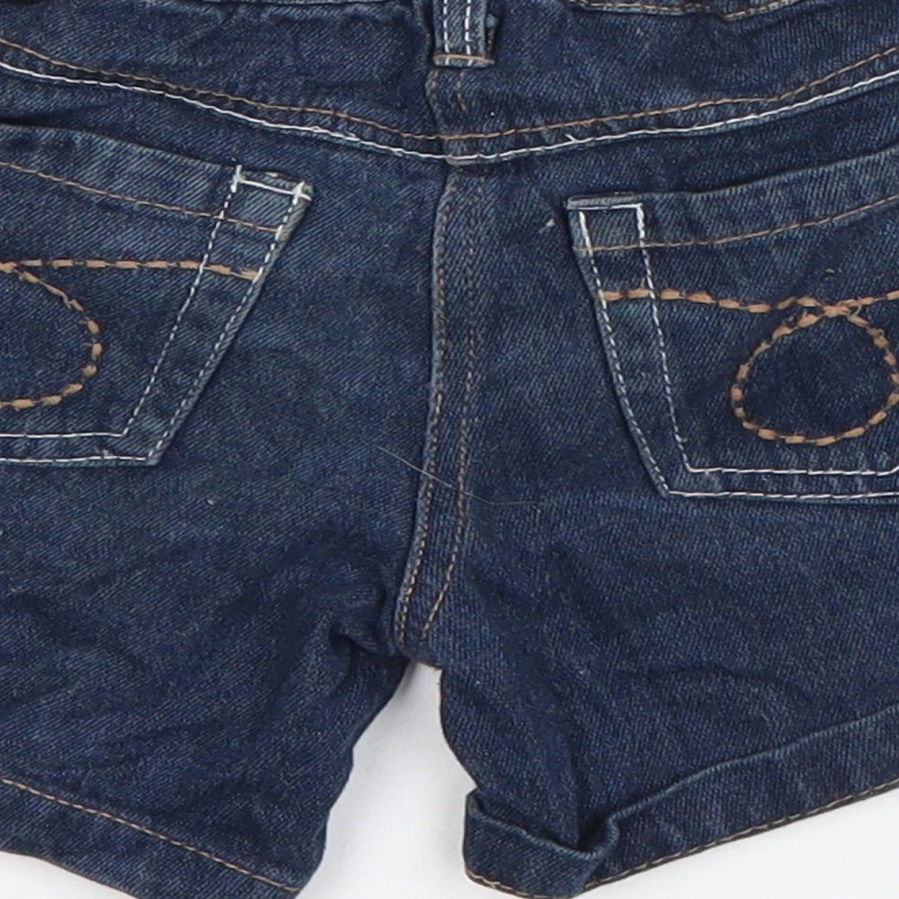 Denim & Co. Boys Blue  Cotton Biker Shorts Size 4-5 Years  Regular Buckle