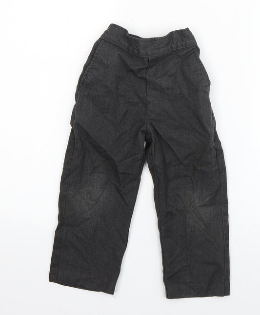 Preworn Boys Grey  Polyester Dress Pants Trousers Size 3-4 Years  Regular