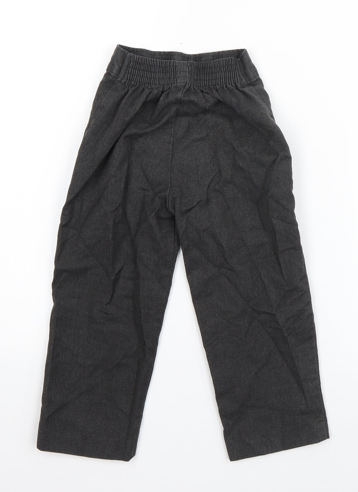 Preworn Boys Grey  Polyester Dress Pants Trousers Size 3-4 Years  Regular Pullover