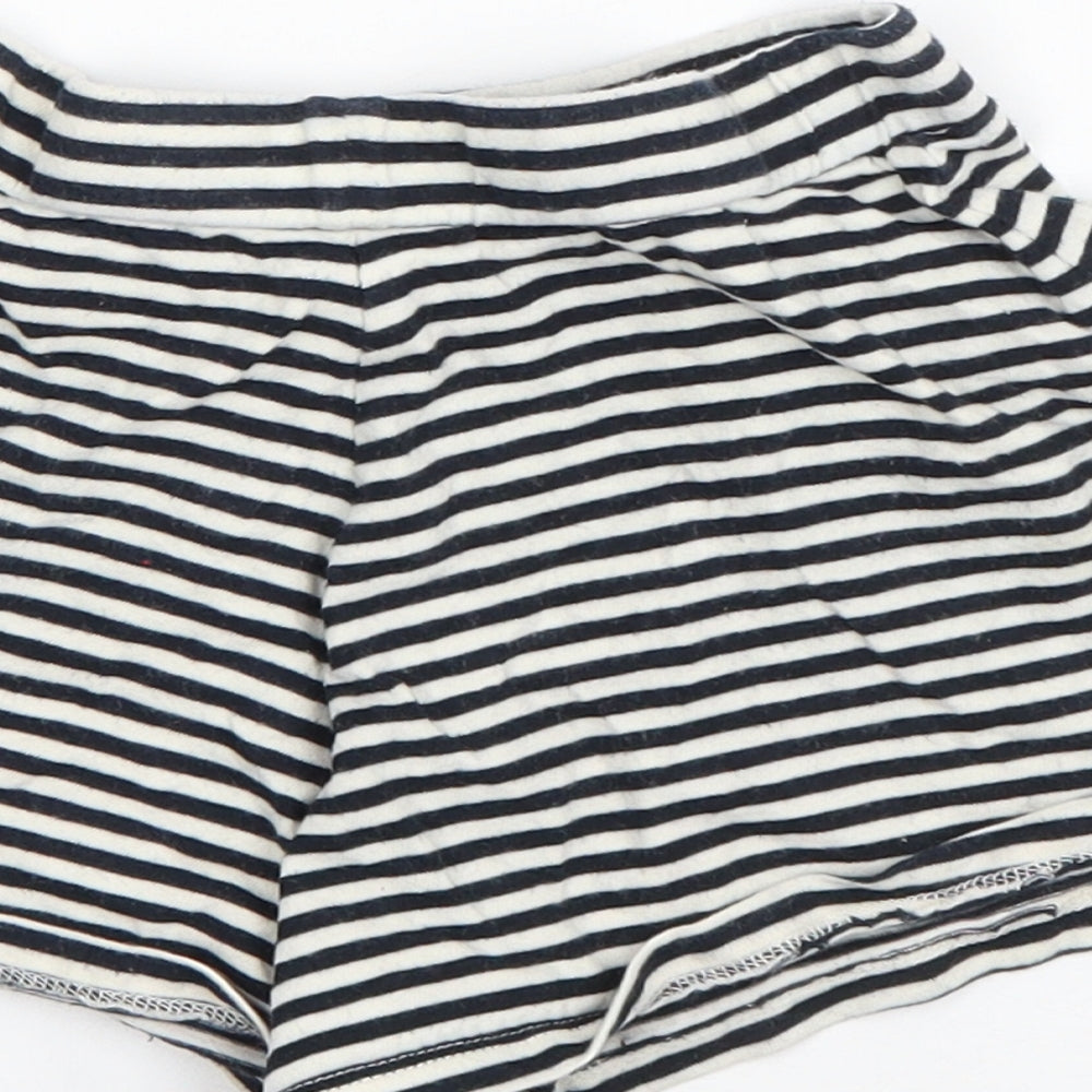 NEXT Girls Blue Striped Cotton Sweat Shorts Size 3 Years  Regular