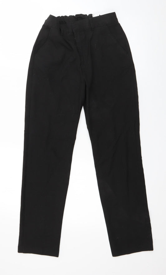 F&F Boys Black  Polyester Dress Pants Trousers Size 12-13 Years  Regular Zip