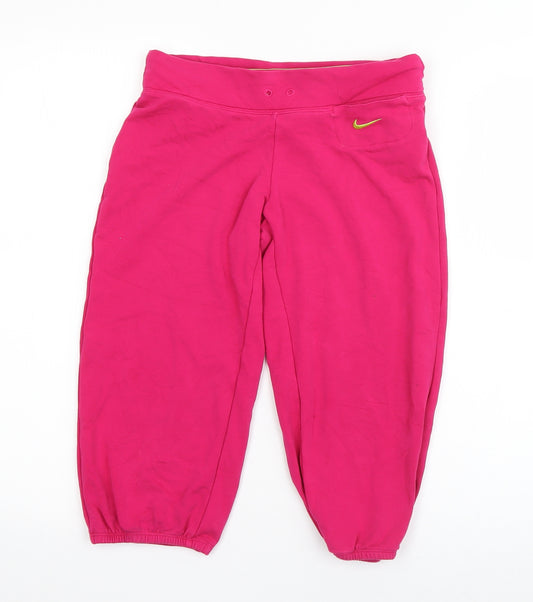 Nike Girls Pink  Cotton Sweat Shorts Size 12-13 Years  Regular