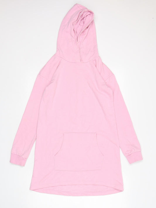 Pepperts Girls Pink  Cotton Jumper Dress  Size 13-14 Years  V-Neck