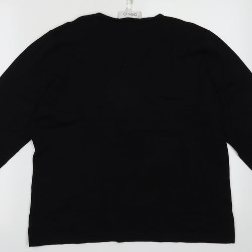 Gelco Womens Black  Viscose Pullover Sweatshirt Size 16  Pullover