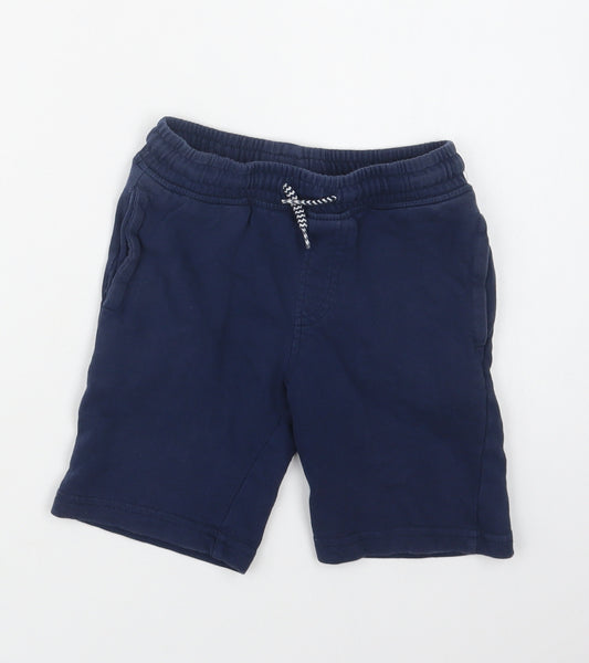 Urban Rascals Boys Blue  Cotton Sweat Shorts Size 5-6 Years  Regular Drawstring