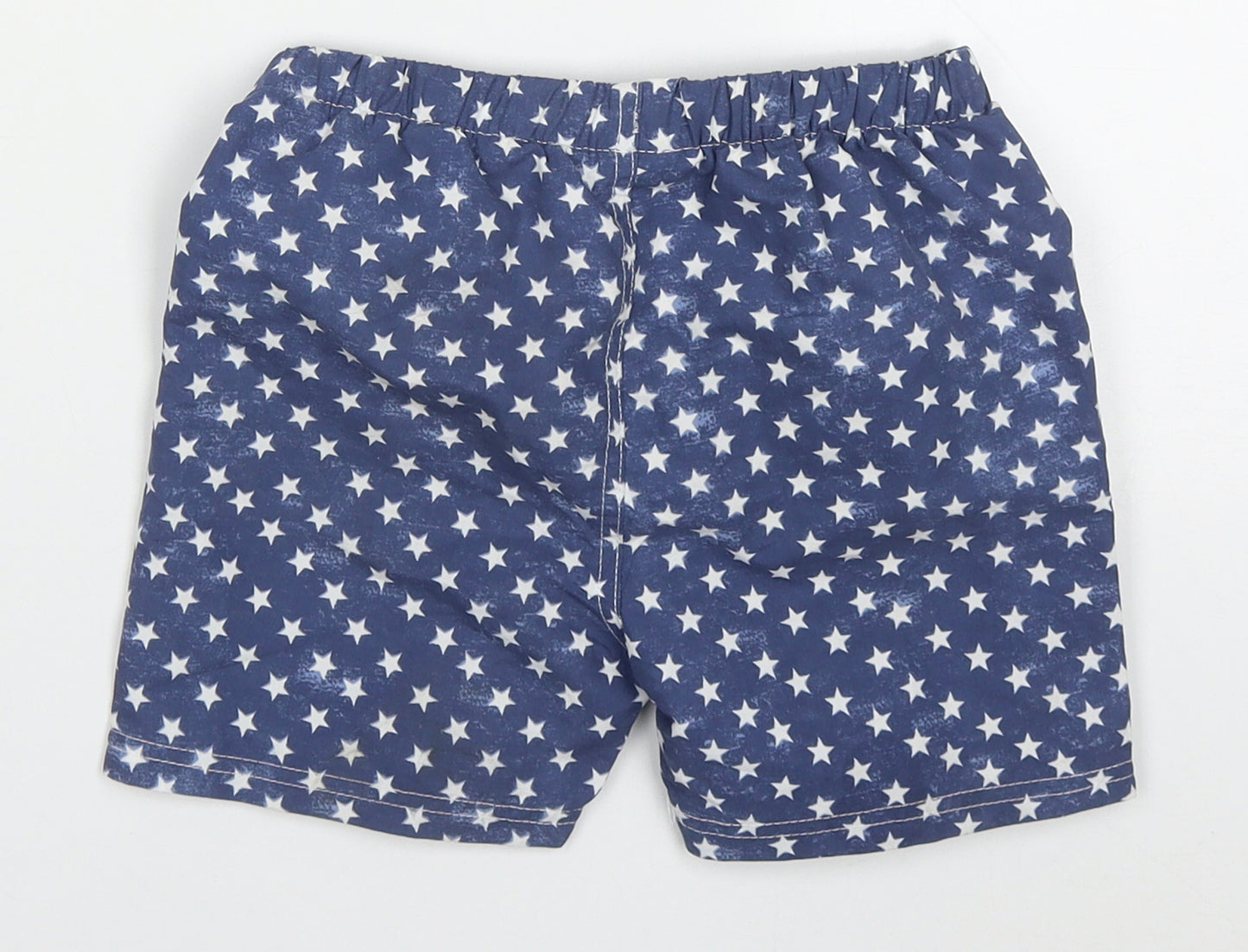 Hullaballoo Boys Blue Geometric Polyester Bermuda Shorts Size 5-6 Years  Regular Drawstring - Stars Swim Shorts