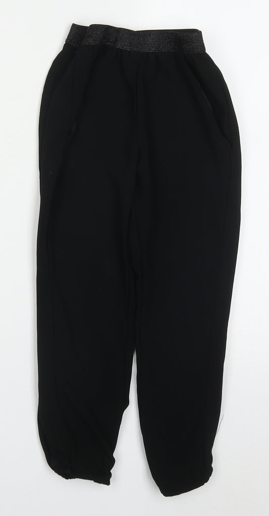 Nutmeg Girls Black  Polyester Dress Pants Trousers Size 6-7 Years  Regular