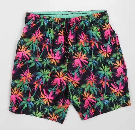 Primark Boys Multicoloured Geometric Polyester Sweat Shorts Size 8-9 Years  Regular Tie - Palm Tree