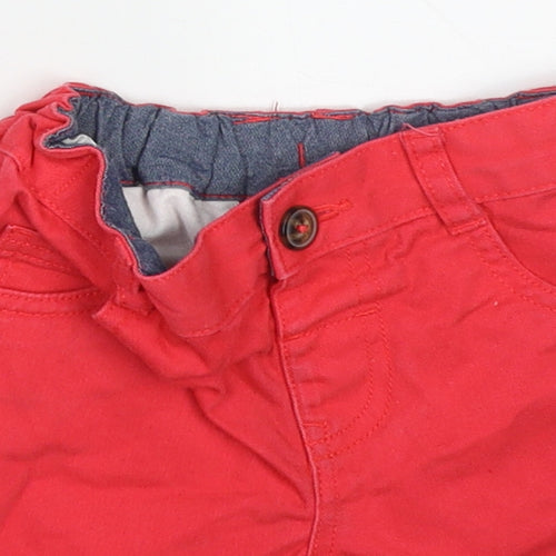 F&F Boys Red  Cotton Bermuda Shorts Size 4-5 Years  Regular Buckle