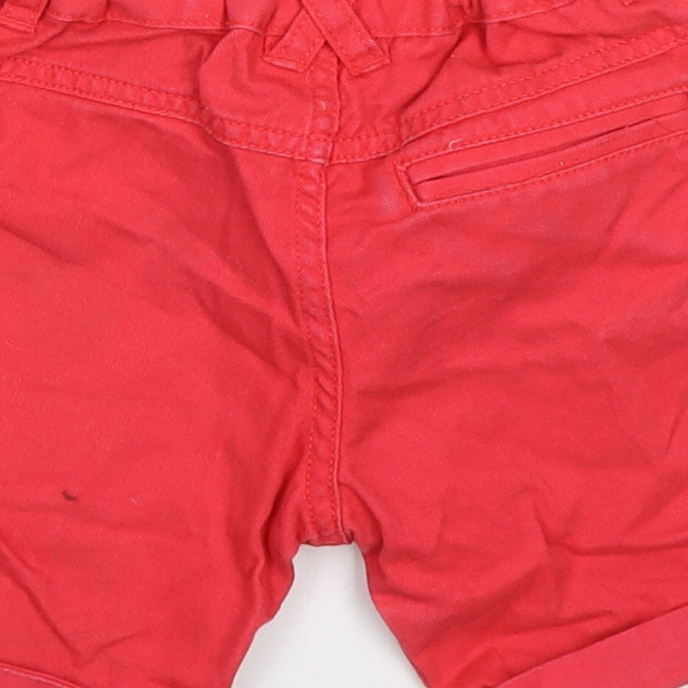 F&F Boys Red  Cotton Bermuda Shorts Size 4-5 Years  Regular Buckle