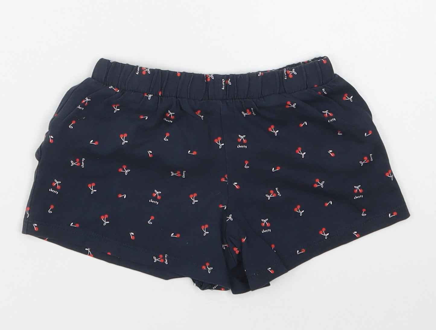 Mothercare Girls Blue Geometric Cotton Bermuda Shorts Size 4-5 Years  Regular  - Cherry Print