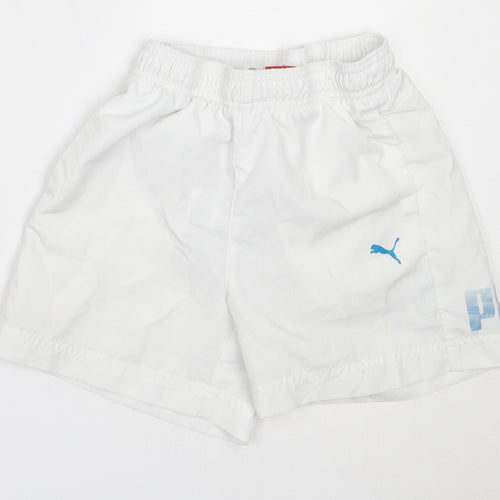 PUMA Boys White  Polyester Bermuda Shorts Size S  Regular