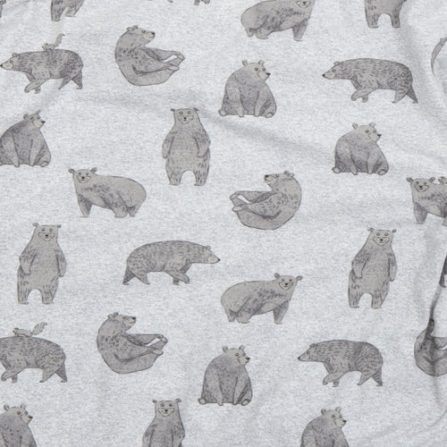 NEXT Womens Grey Geometric Polyester Top Pyjama Top Size XS   - Bear