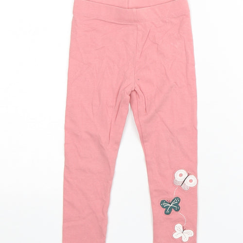 Nutmeg Girls Pink  Cotton Sweatpants Trousers Size 3-4 Years  Regular  - Leggings