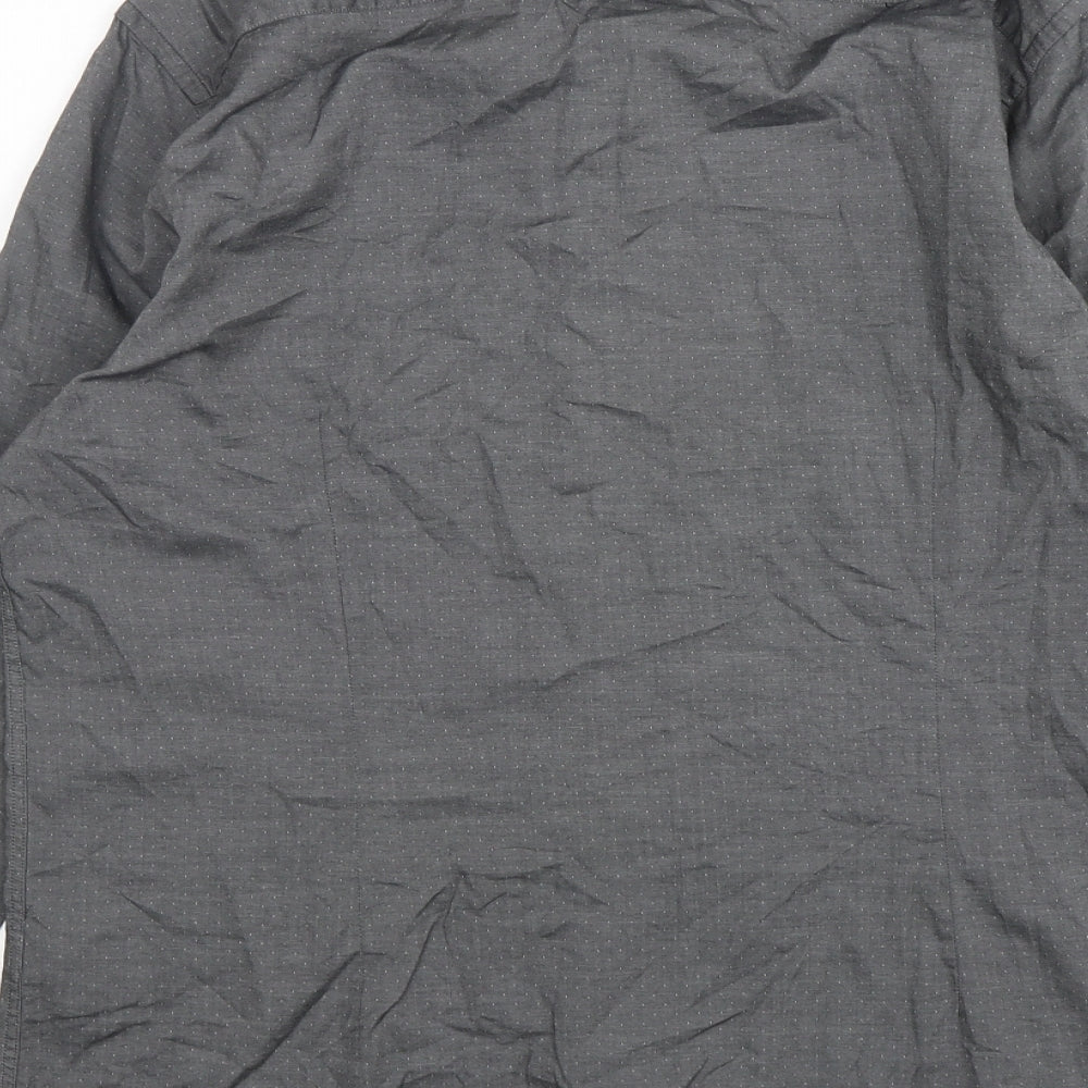 Burton  Mens Grey Polka Dot Cotton  Dress Shirt Size L Collared