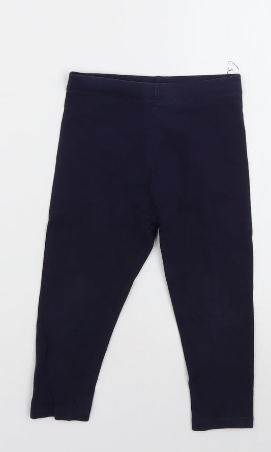 George Girls Blue  Cotton Capri Trousers Size 2-3 Years  Regular