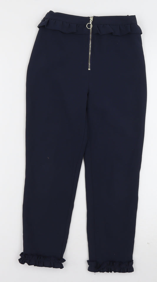 River Island Girls Blue  Polyester Capri Trousers Size 9 Months  Regular Zip