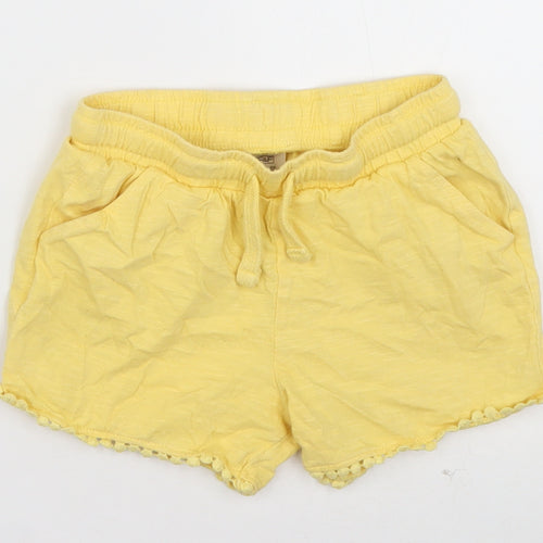 F&F Girls Yellow  Cotton Bermuda Shorts Size 5-6 Years  Regular