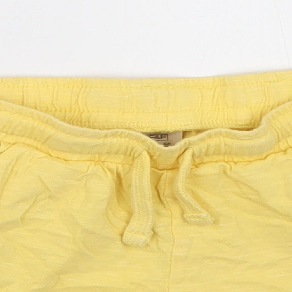 F&F Girls Yellow  Cotton Bermuda Shorts Size 5-6 Years  Regular