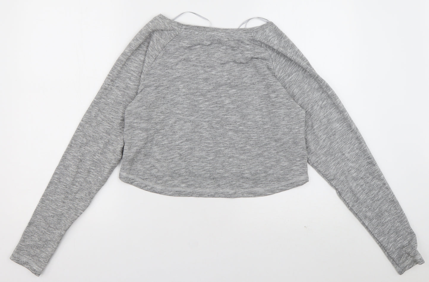Matalan Womens Grey  Coir Cropped Casual Size S Crew Neck Pullover