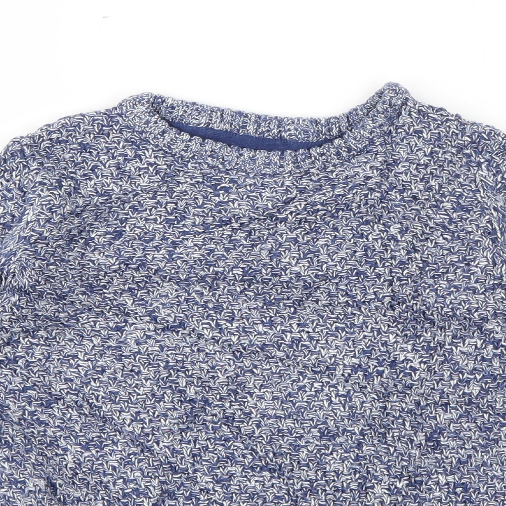 Marks and Spencer Boys Blue Round Neck  Cotton Pullover Jumper Size 5-6 Years  Pullover