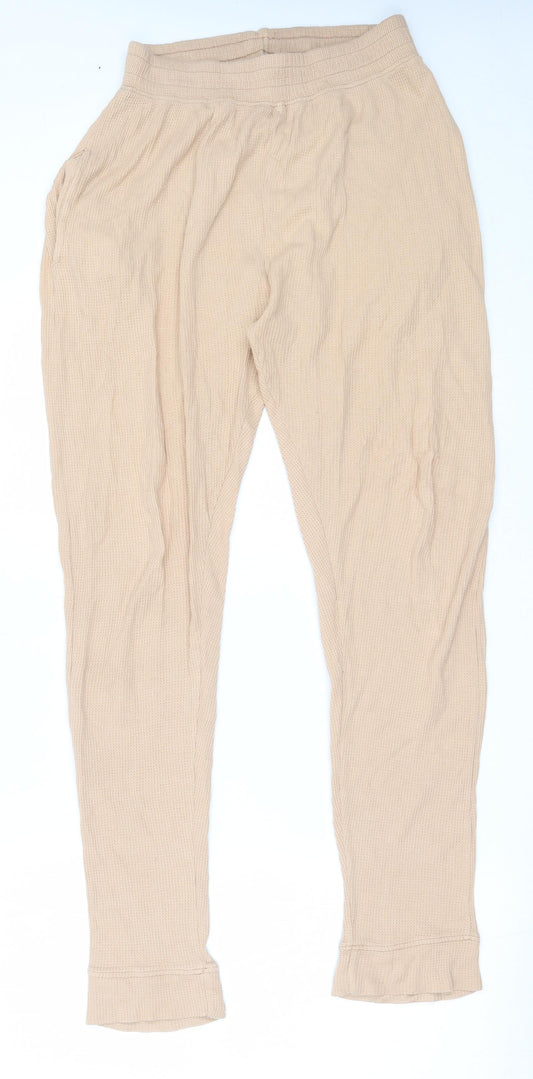 Missguided Womens Beige Solid Polyester Capri Pyjama Pants Size 10