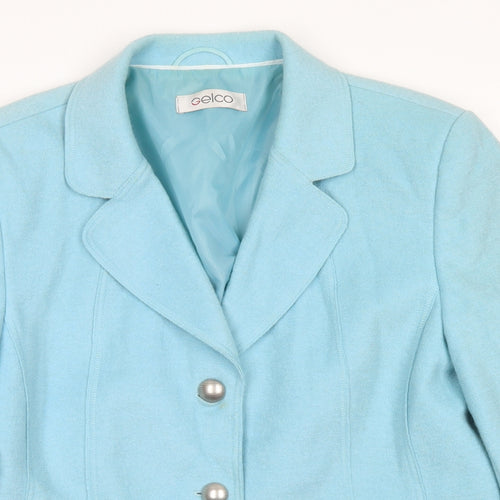Gelco Womens Blue  Polyester Jacket Blazer Size 14