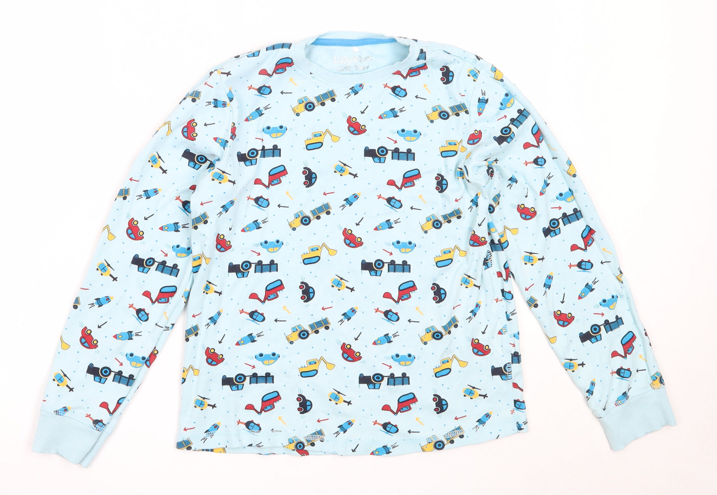 Lily & Dan Boys Blue Solid Cotton  Pyjama Top Size 11-12 Years