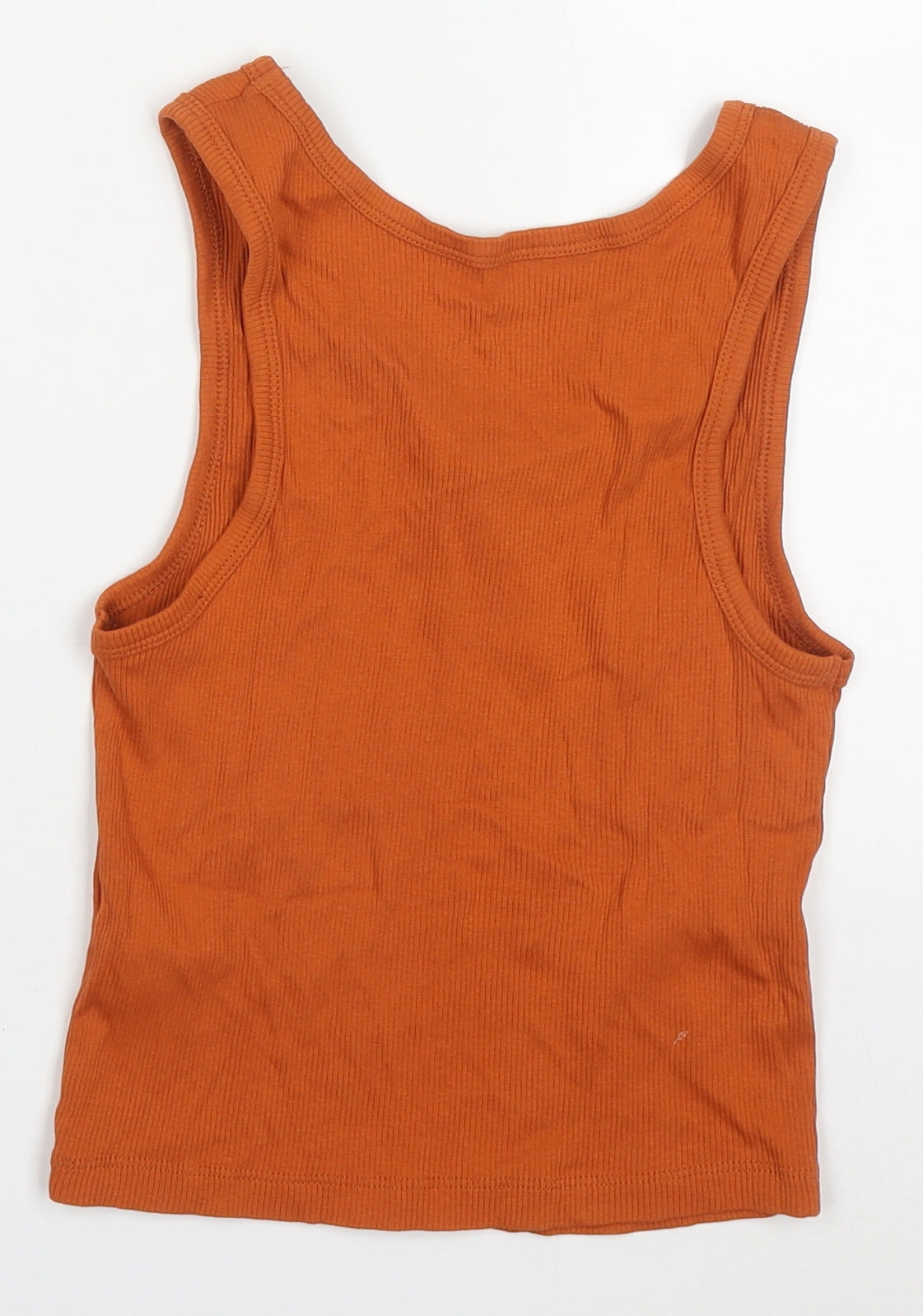 Primark Womens Orange Solid Cotton Top Pyjama Top Size 12