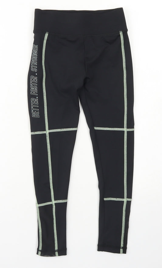 Dunnes Stores Girls Black  Polyester Jogger Trousers Size 5-6 Years  Regular  - Activewear leggings