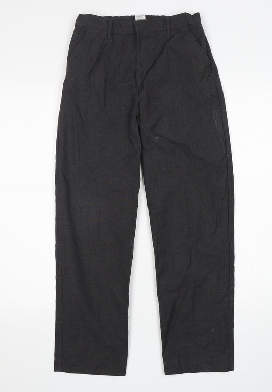LILY & DAN Boys Grey  Polyester Dress Pants Trousers Size 11-12 Years  Regular  - School Wear