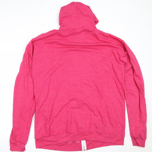 All We Do is Womens Pink  Cotton Full Zip Hoodie Size 2XL