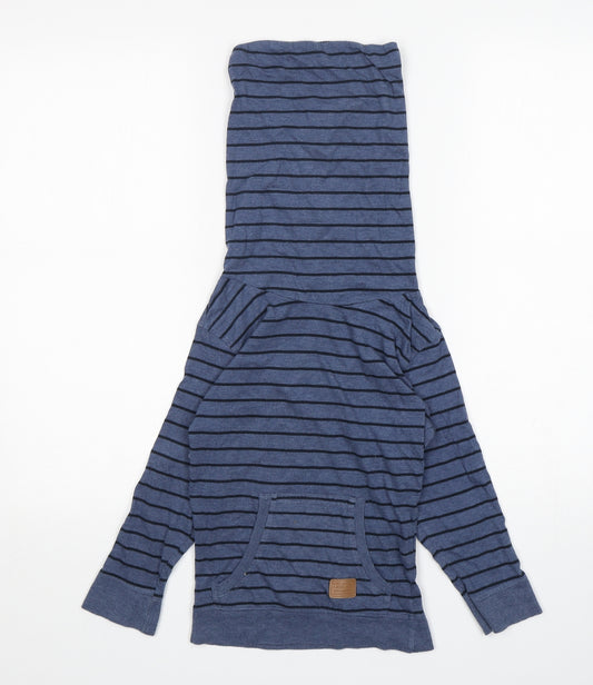Primark Boys Blue Roll Neck Striped Cotton Pullover Jumper Size 6-7 Years