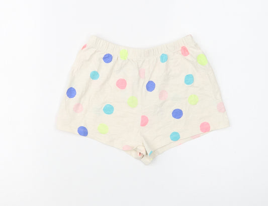 NEXT Girls Beige Polka Dot Cotton Bermuda Shorts Size 6-7 Years  Regular