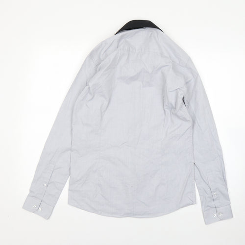 Primark Mens Grey  Polyester  Dress Shirt Size 14.5 Collared