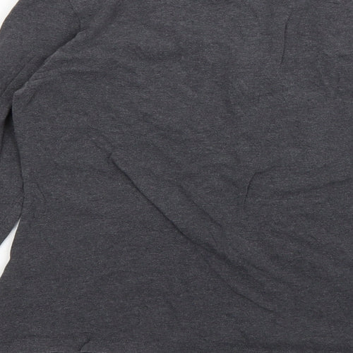 Seasalt Womens Grey  Cotton Basic T-Shirt Size 10 V-Neck