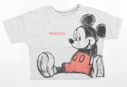 Primark Womens Grey Solid Polyester Top Pyjama Top Size 6   - The Original Mickey Mouse