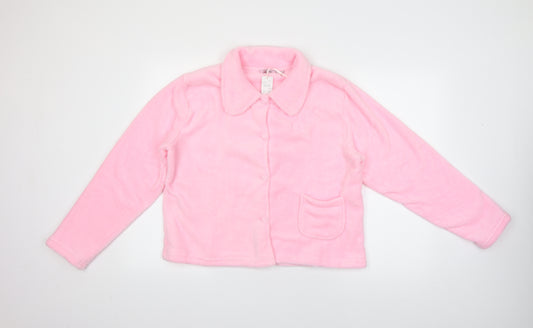 Camille Womens Pink Solid Polyester Top Pyjama Top Size 14  Button
