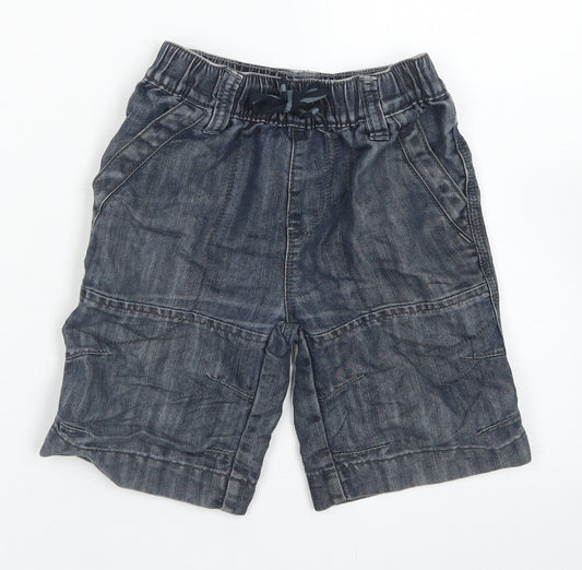 NEXT Boys Blue  Cotton Cargo Shorts Size 4 Years  Regular Drawstring