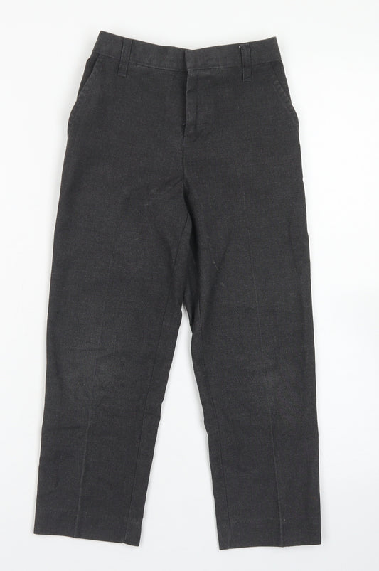 TU Boys Grey  Polyester Dress Pants Trousers Size 6 Years  Regular Hook & Eye - School Wear